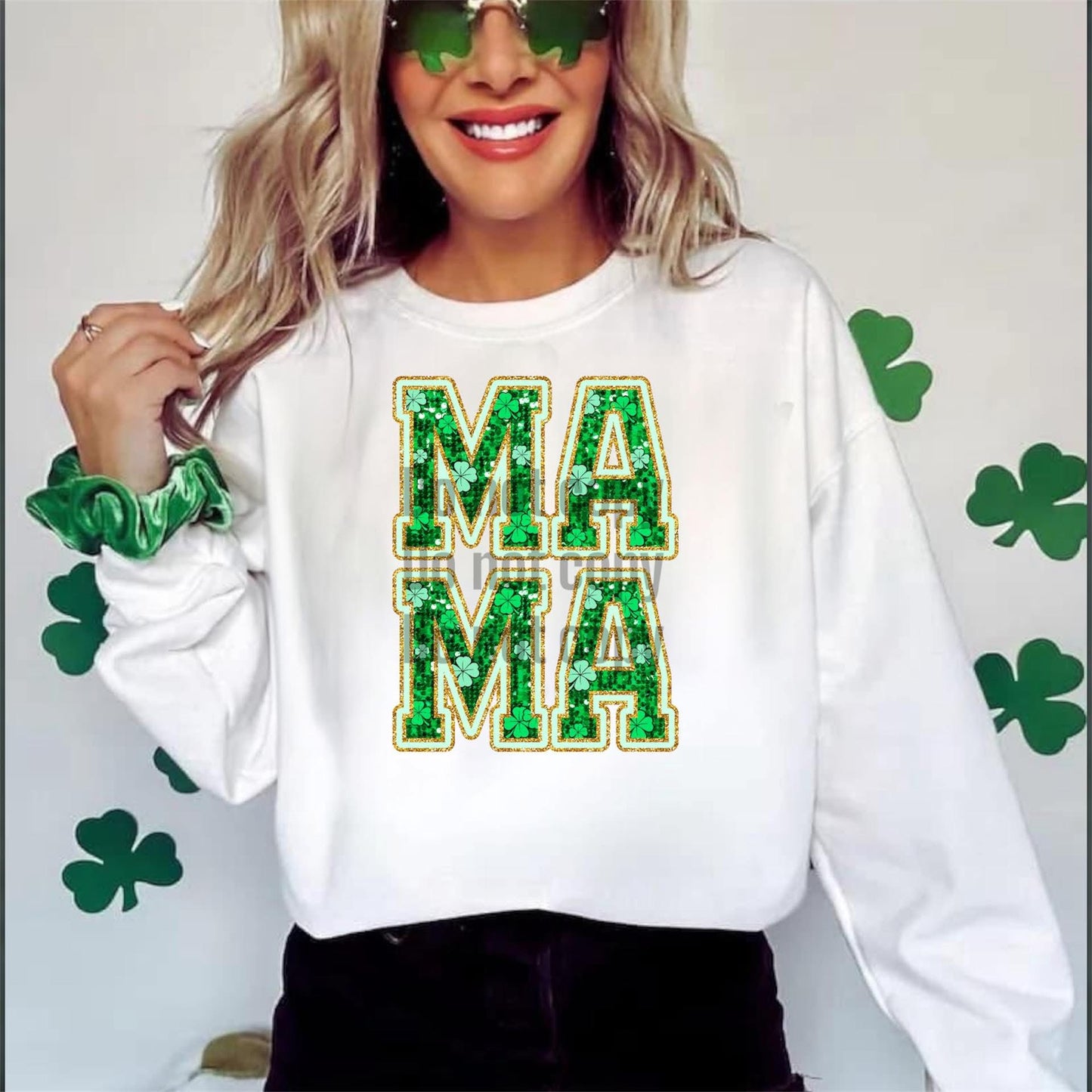 Mama Faux Green Glitter (Adult)