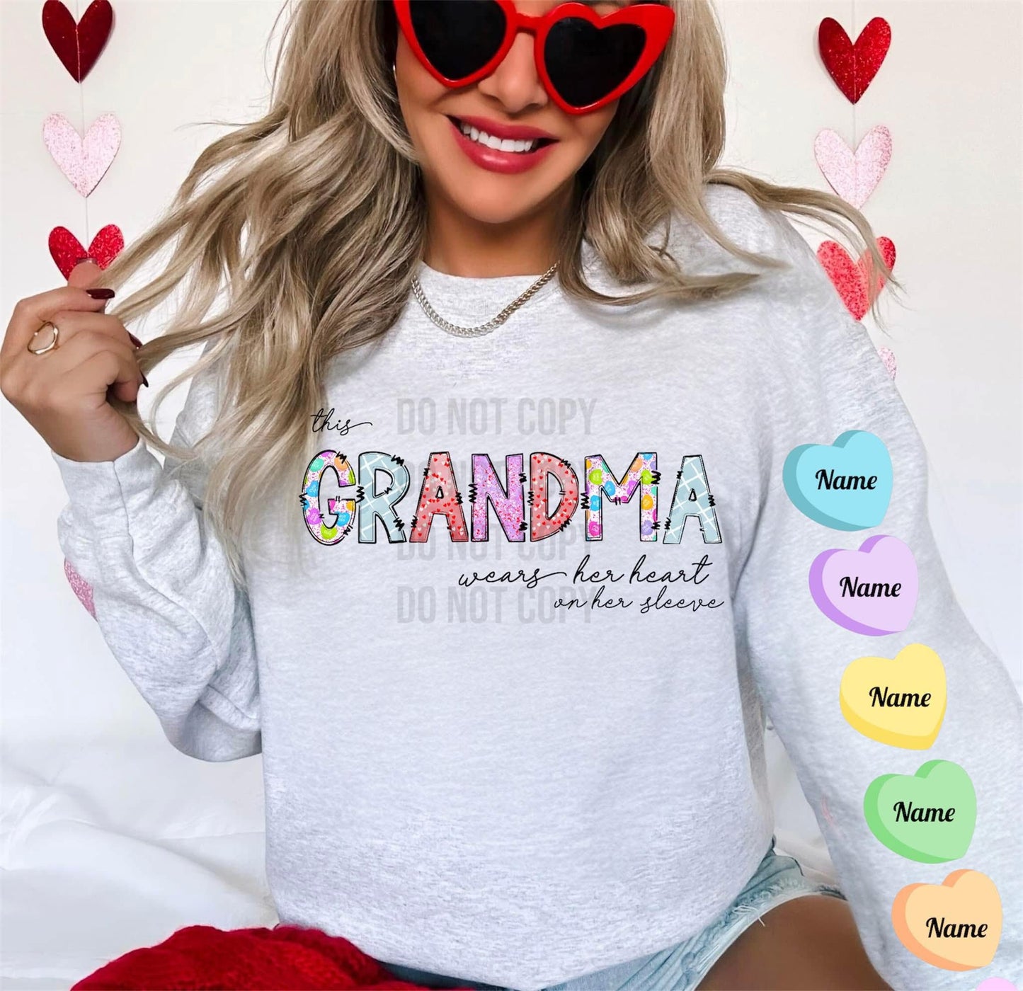This Grandma wears her heart of her Sleeve (Customizable)