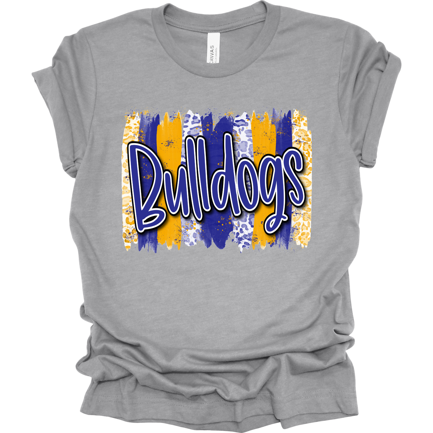 Blue & Gold Paint Striped Bulldogs (Adult)
