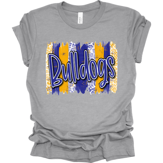 Blue & Gold Paint Striped Bulldogs (Adult)