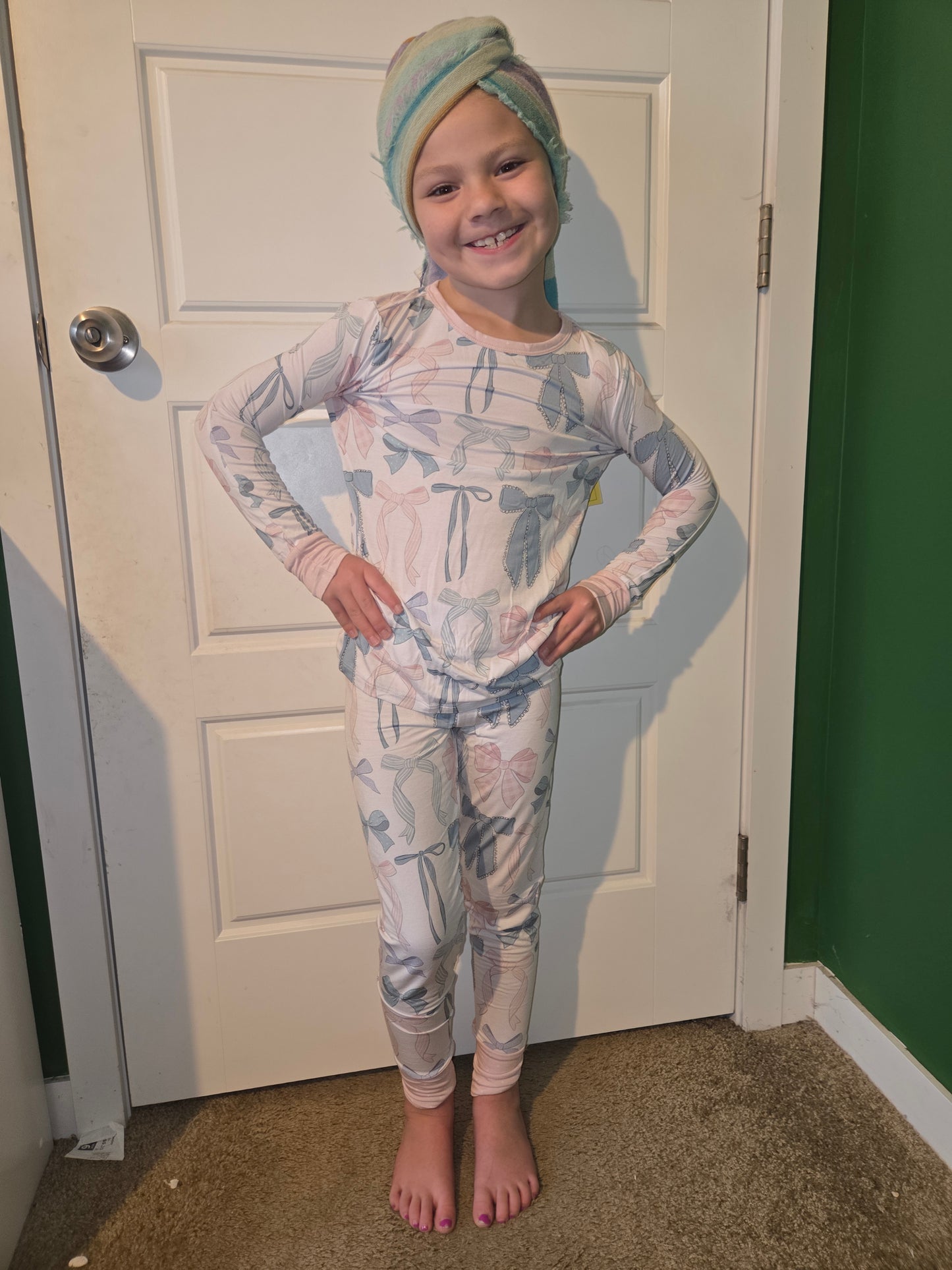 Samantha Bows Two Piece Bamboo Jammies