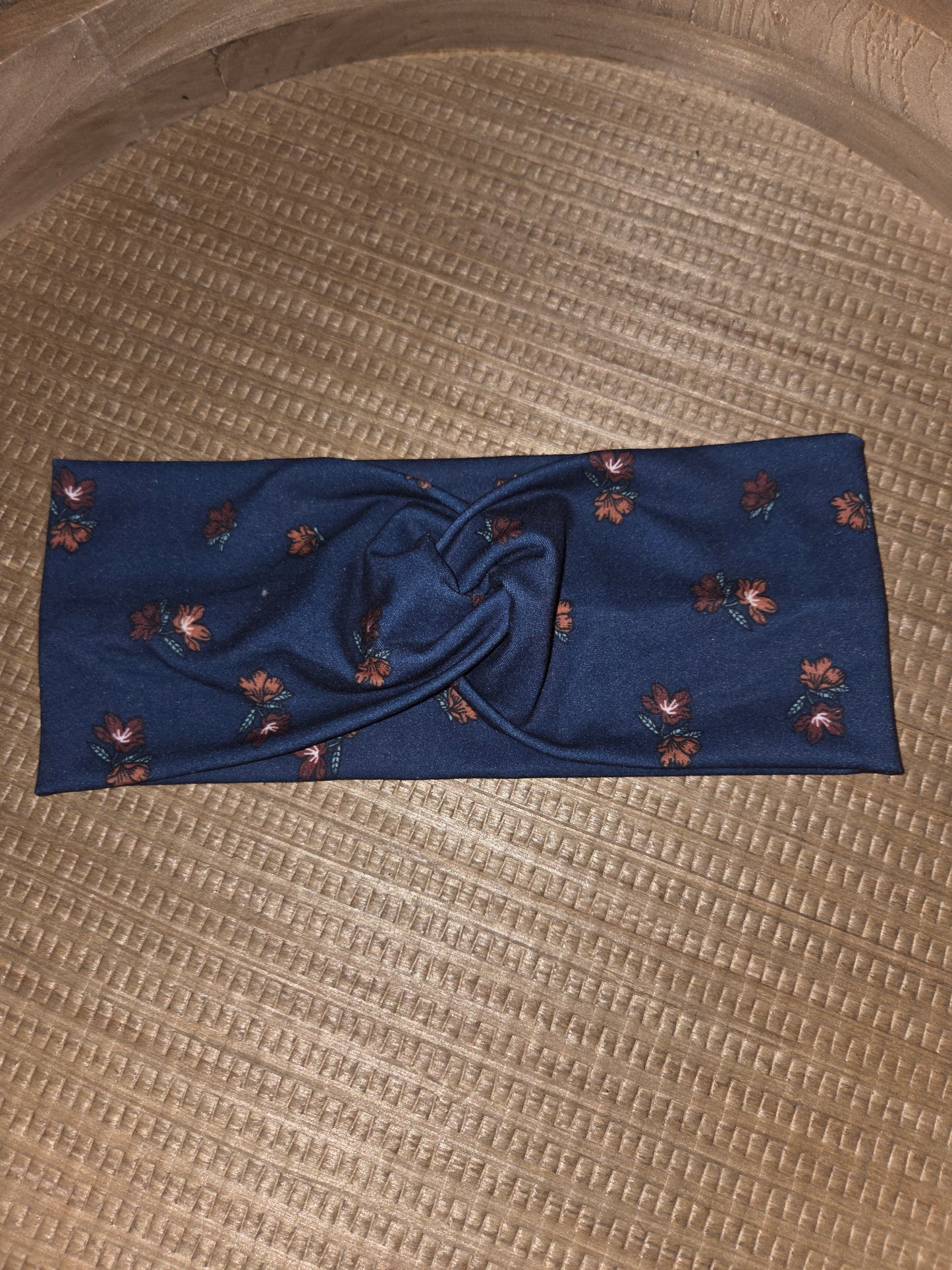 Navy Blue Floral Headband