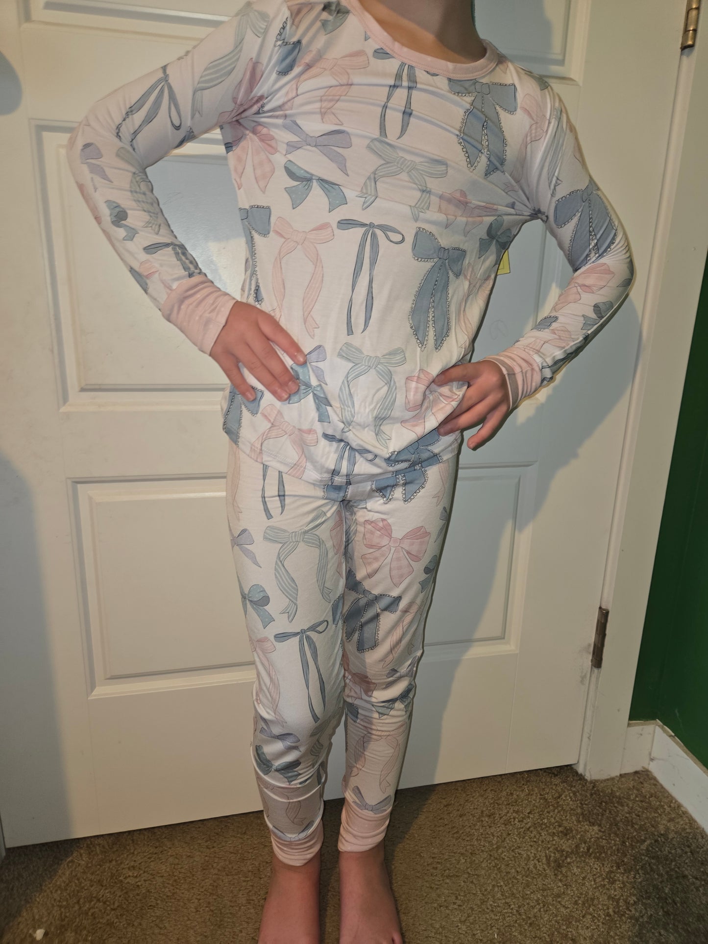 Samantha Bows Two Piece Bamboo Jammies