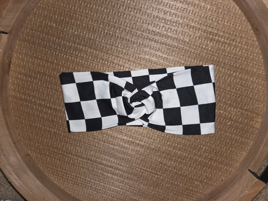 Black & White Checkered Headband